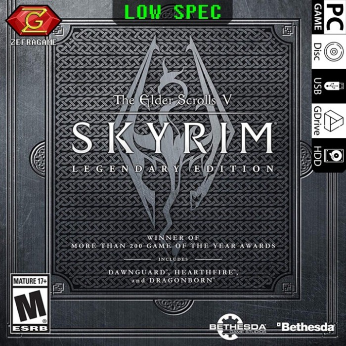 (READY) The Elder Scroll V : SKYRIM LEGENDARY EDITION / TESV (CD DVD GAME PC) - GDrive