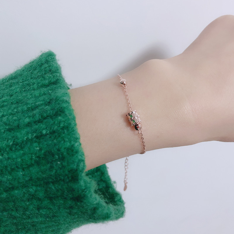 [Ready Stock]925 Silver Small Waist Bracelet Female Rose Gold Ornament