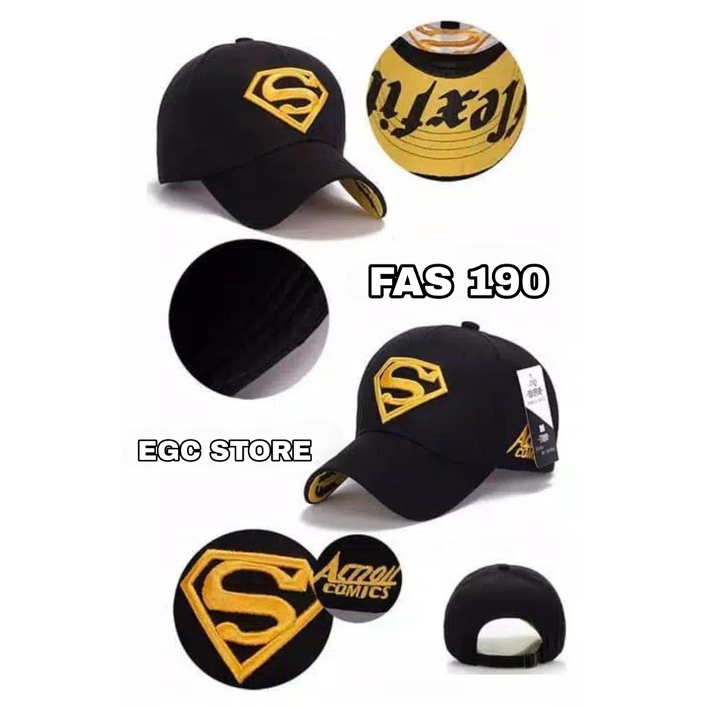 Topi Pria SUPERMAN Baseball BORDIR Fashion Outdoor snapback Topi Fashion Casual Import - FAS-190