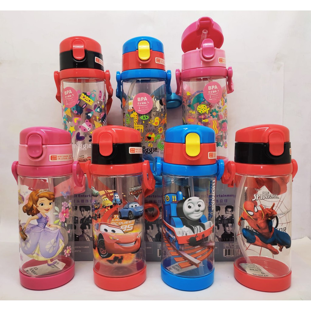 Botol Minum 4009 - Botol Frozen Smiggle Thomas Spiderman McQueen