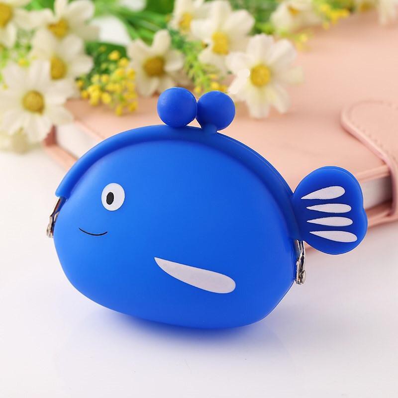 INDOMINI D029 Dompet Koin karakter motif ikan Lucu Jelly Silicone wallet Coin Silikon Pouch Anti Air