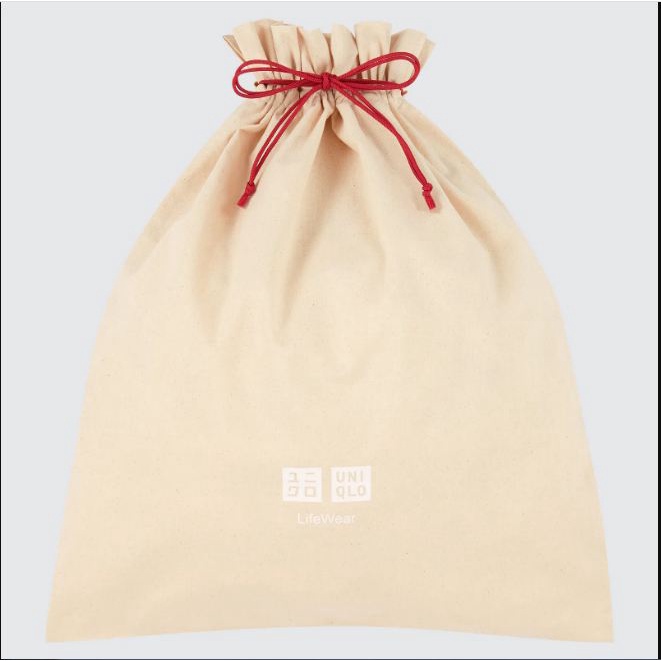 UNIQLO GIFT BAG POUCH DRAWSTRING TOTE BAG