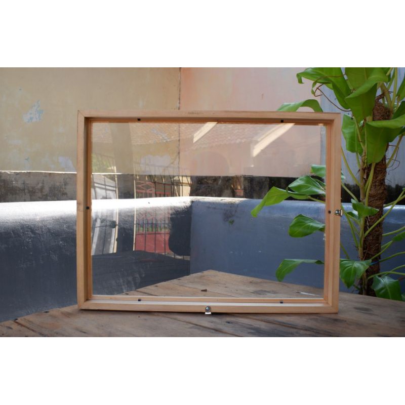 Pigura Kayu A3 30x40 Kaca Single Acrylic Anti Pecah