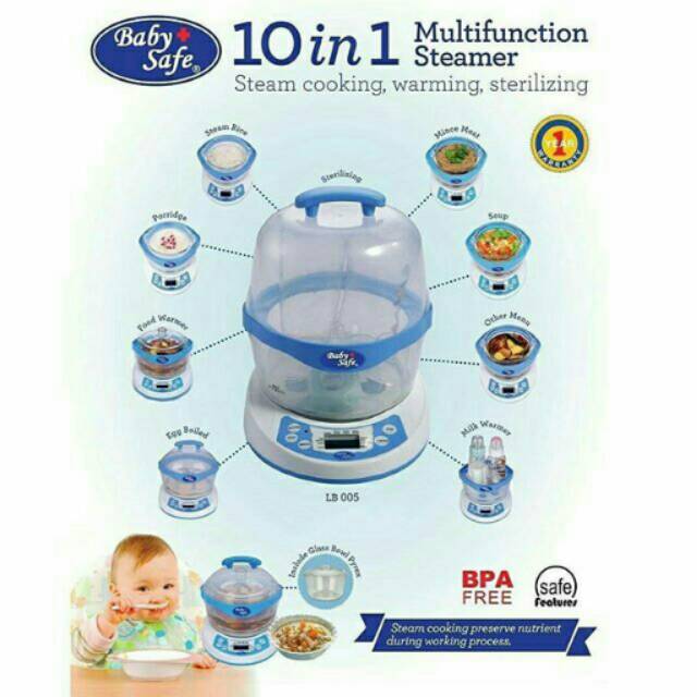 BABY SAFE 10IN1 MULTIFUNCTION STEAMER / steamer 10 in 1 multifungsi