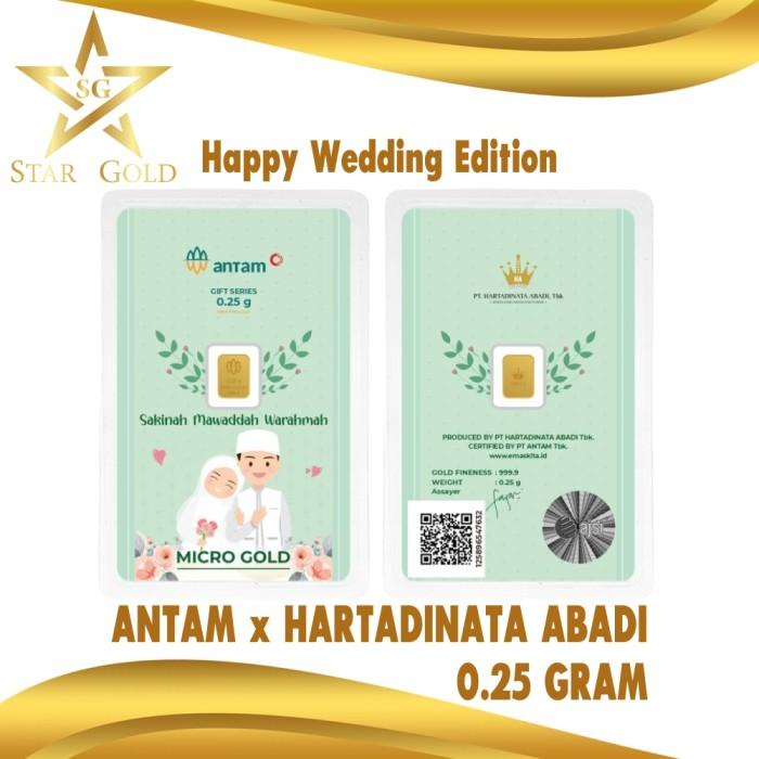 Nay / Logam Mulia Micro Gold Antam Hartadinata 0.25 Gram Wedding Samawa