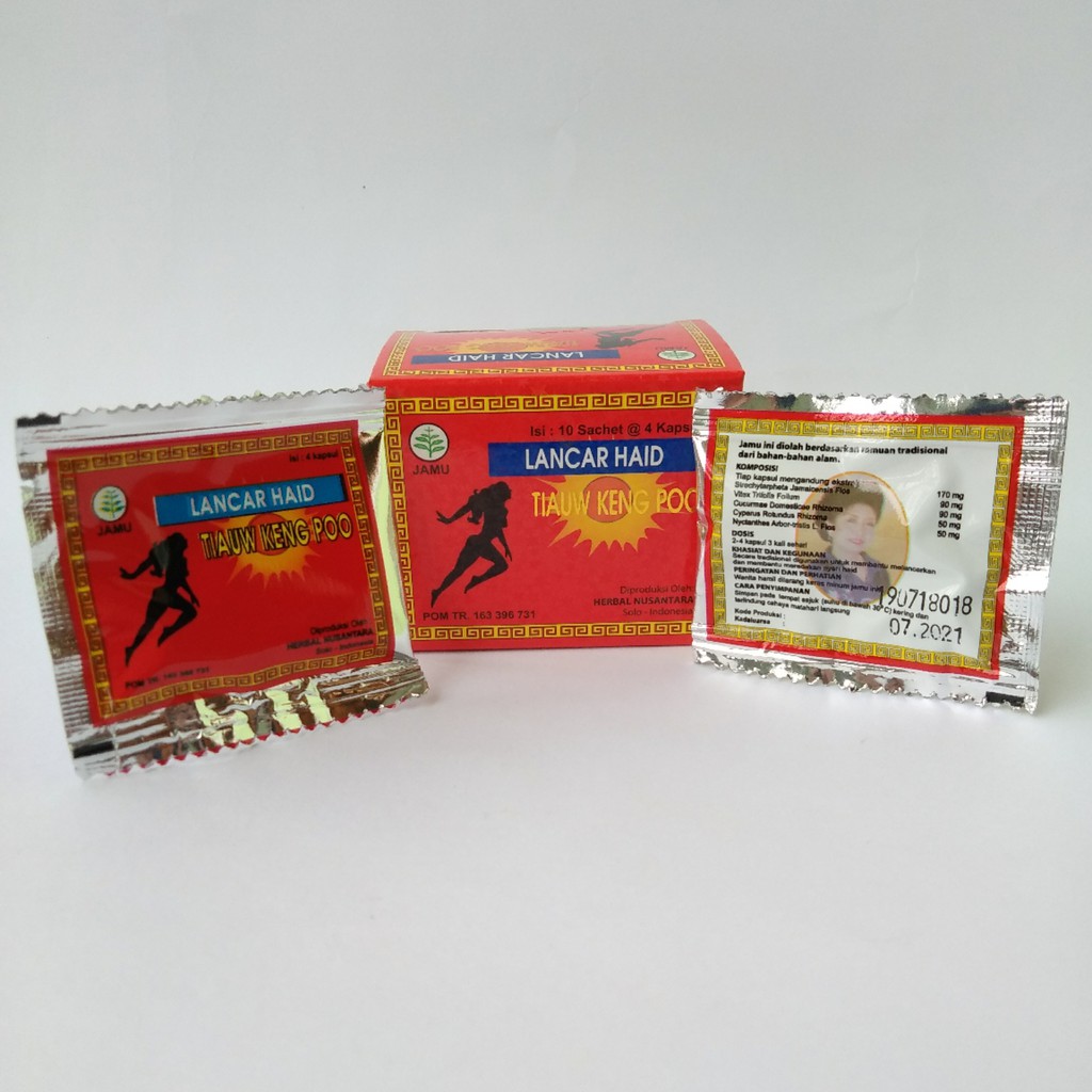 Kapsul Tiauw Keng Poo Jamu Lancar Haid Herbal Nusantara isi 10 Sachet