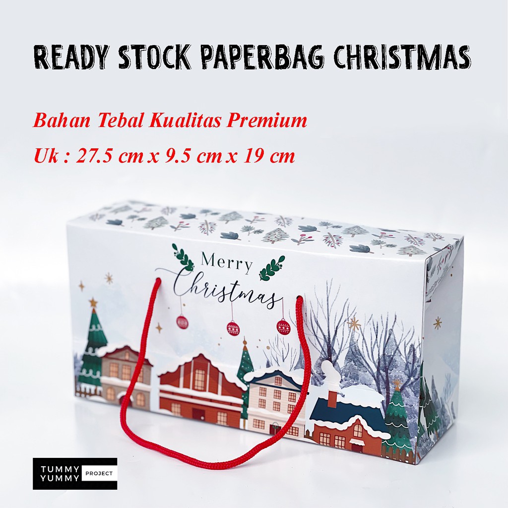 

(4 PCS) Paper Bag Jar / Tas Kertas Paperbag / Kantong Box Packaging Christmas Natal