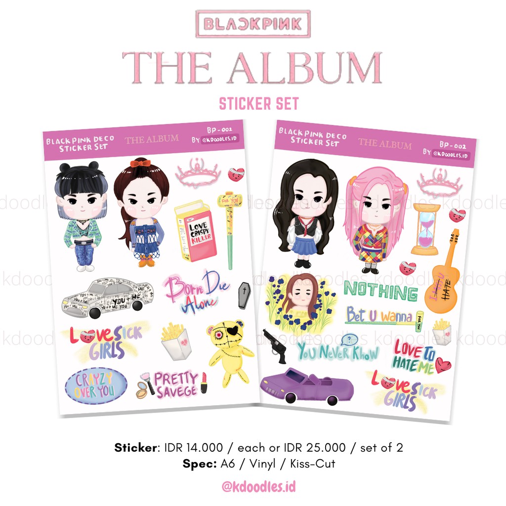 

BLACKPINK - The Album Sticker Set (Stiker Deco)