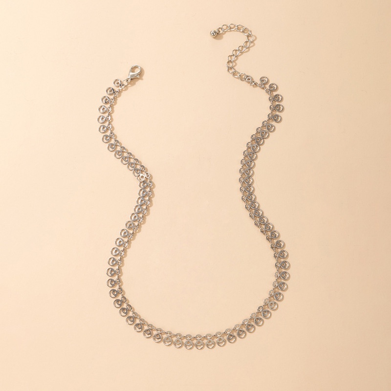 Kalung Rantai Klavikula Desain Geometris Bahan Alloy Untuk Wanita