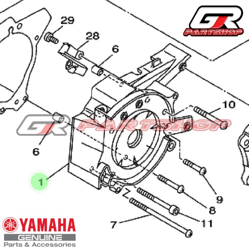 blok magnet kopling set kiri kanan f1zr ori ygp fizr fiz f1z r bak block cover crankcase crank case