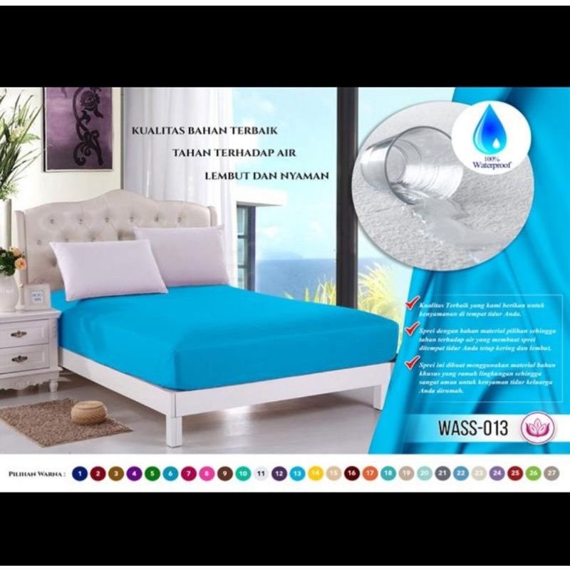 Sprei Waterproof 100x200 Anti Air Kualitas Premium Tersedia Pilihan Tinggi Kasur/Karet 20 CM, 30 CM, 40 CM Bahan Import-7