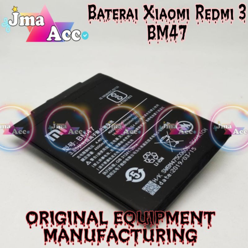 Baterai original Xiaomi Redmi 3/BM47/battery/ baterai