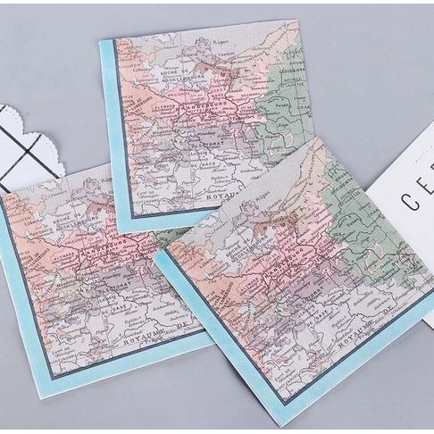 Decoupage Napkin - Tissue Decoupage 2Ply CT - Maps