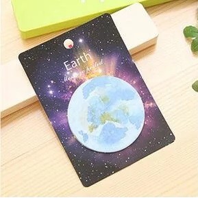 [UBIMARU]  PLANET GALAXY UNIVERSES  STICKY NOTE  MEMO PADS-Earth v1