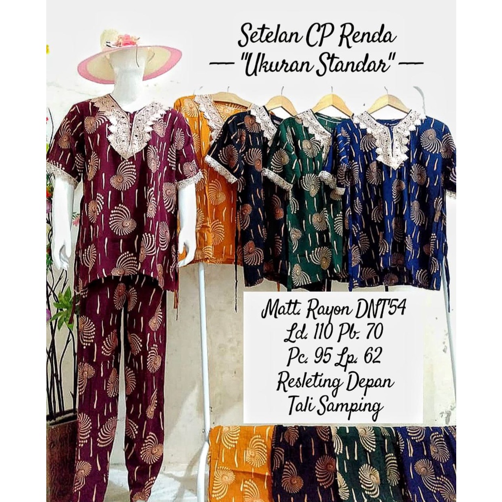 Setelan Renda Arab Termurah Resleting Depan Setelan Lengan Pendek Rayon Premium Piyama Kekinian
