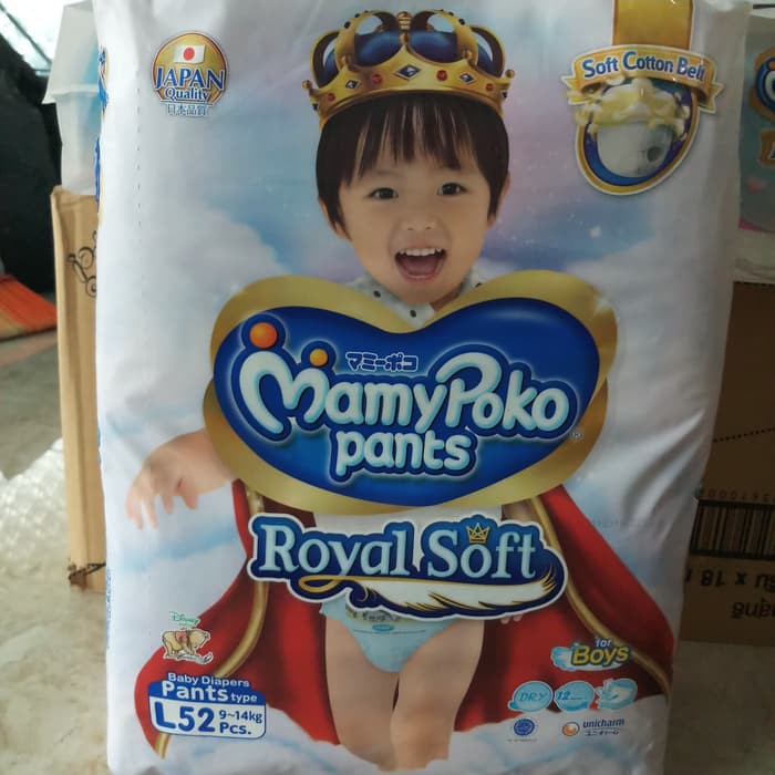 Popok Bayi Mamypoko Pants Royal Soft size L isi 52 BOYS