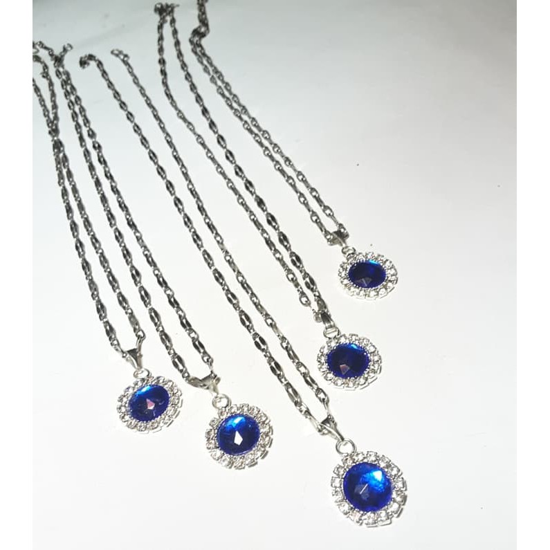 Dijual Kalung Birthstone 12 Bulan Birthstone Charm Pendant September Necklace Murah