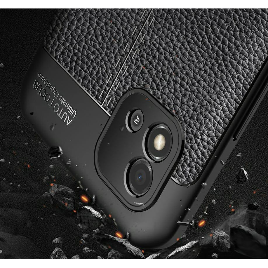 Auto Fokus Realme C20 6.5 inchi Leather Soft Case REALME C20 AUTOFOCUS Motif Kulit Jeruk