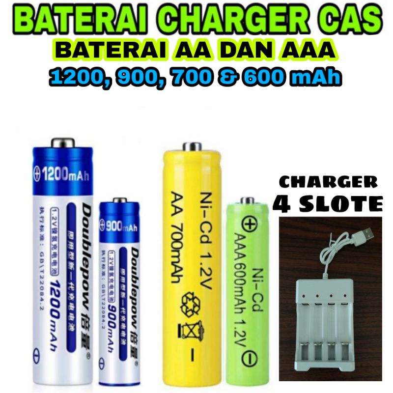 BATERAI CAS AA 1200mAh 900 mAh Doublepow AAA 600mAh 700 mAh BATTERY