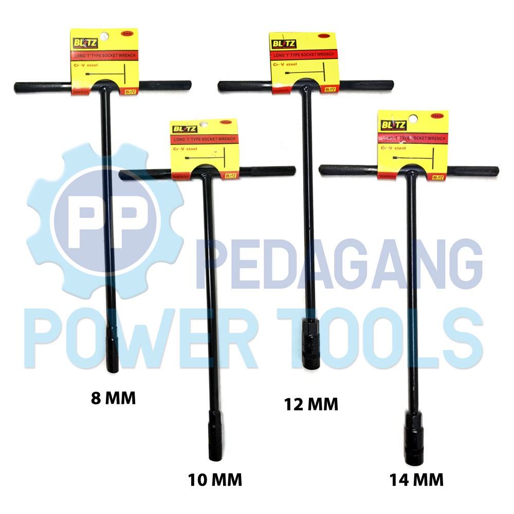 PAKET 4 SET BLITZ KUNCI T SOK 8 - 10 - 12 - 14 MM SOCK SHOCK SOCKET