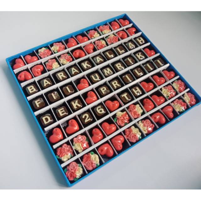

Coklat huruf. Coklat unik. Kado ultah. Kue lebaran. Nastar