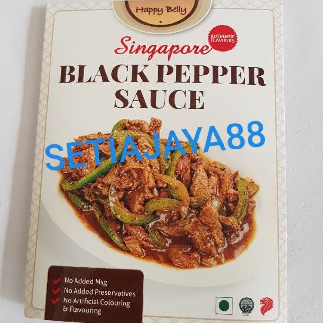 

HAPPY BELLY SINGAPORE BLACK PEPPER SAUCE 50 GRAM/SAUS BUMBU LADA HITAM