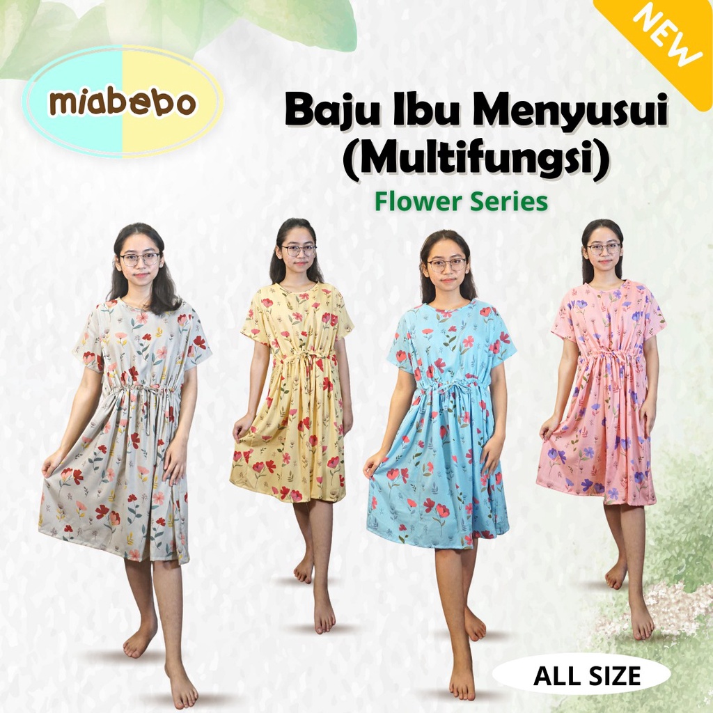 OBAYITO Mia Bebo DASTER MENYUSUI DASTER HAMIL BAJU HAMIL BAJU IBU MENYUSUI DENGAN BUKAAN KANAN KIRI MULTIFUNGSI ALL SIZE