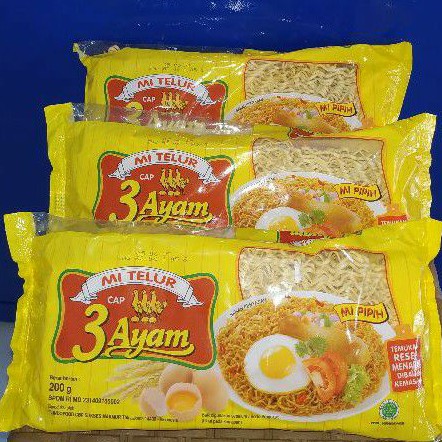 

Mie Telur Cap 3 Ayam 200gr