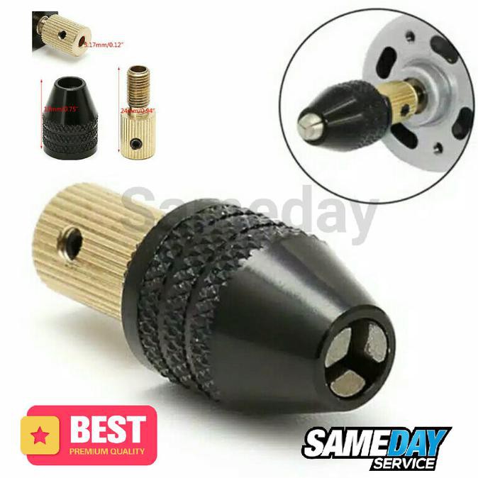 -READY- KEYLESS CHUCK COLLET MINI DRILL KEPALA BOR DINAMO MOTOR DC