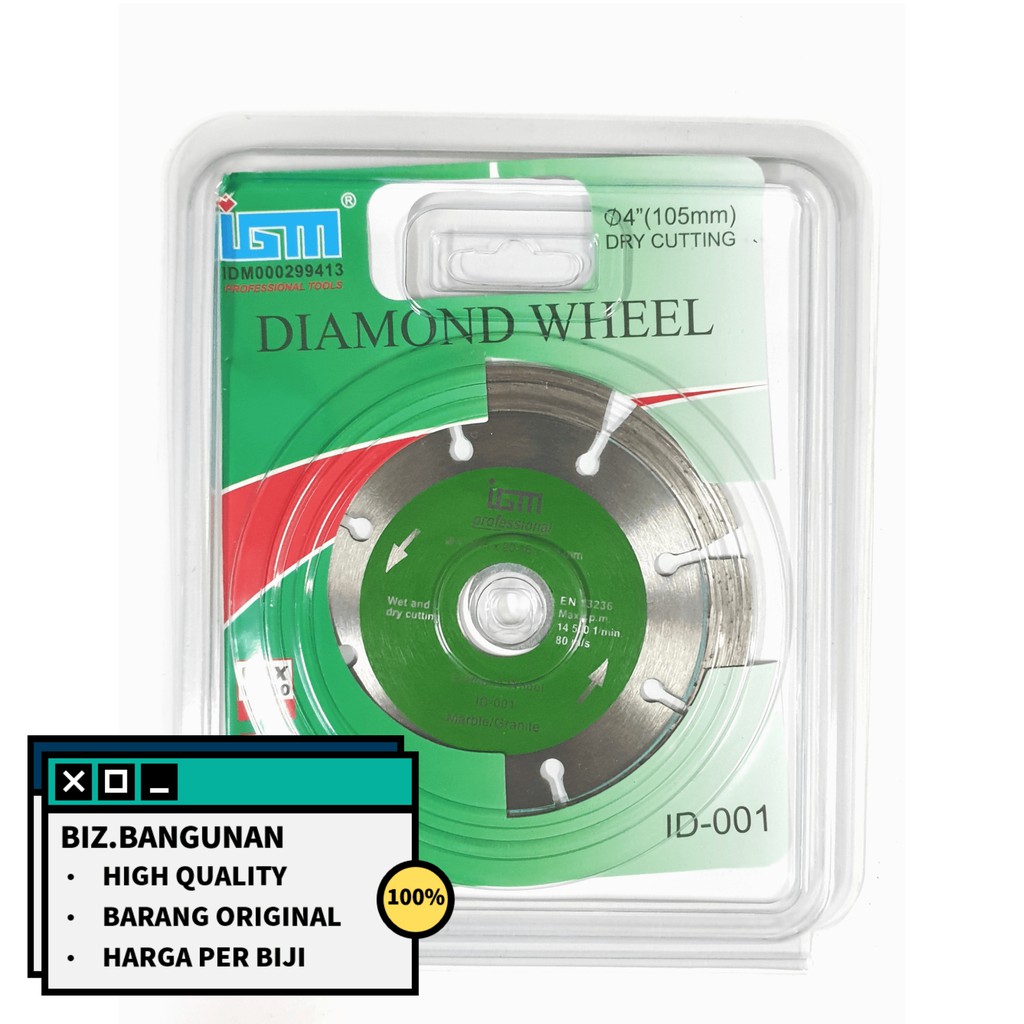 DIAMOND WHEEL IGM 4&quot; - MATA PISAU POTONG KERAMIK GERINDA