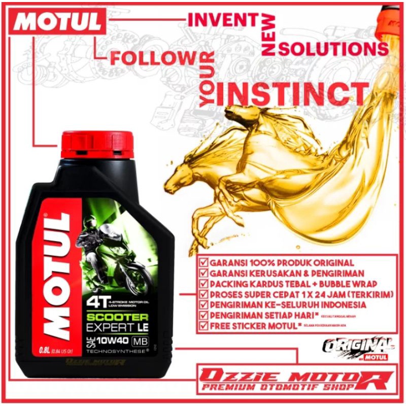 OLI MOTUL EXPERT 10W40 0.8L / MOTUL SCOOTER EXPERT LE 10W 40 800ML | OLI SCOOTER EXPERT LE 10W40 0.8 LITER 4T - OLI MOTUL