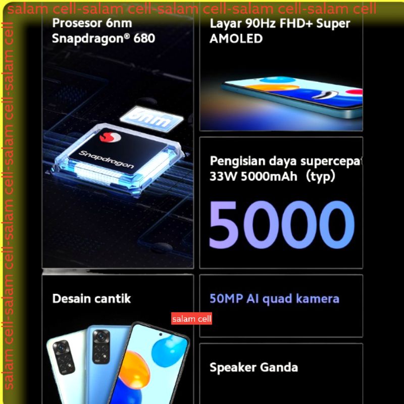 Redmi NOTE 11 RAM 6/128GB Baterai 5.000MaH Fast Charging Original Garansi Resmi