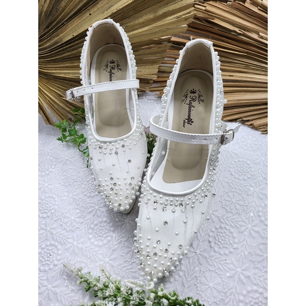 sepatu Wedding wanita Maudi putih 10cm