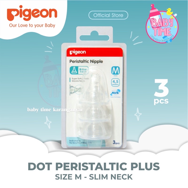 NIPPLE PIGEON SLIM NECK / Empeng pigeon / empeng ulir / BLISTER ISI 2 dan 3-Blister M