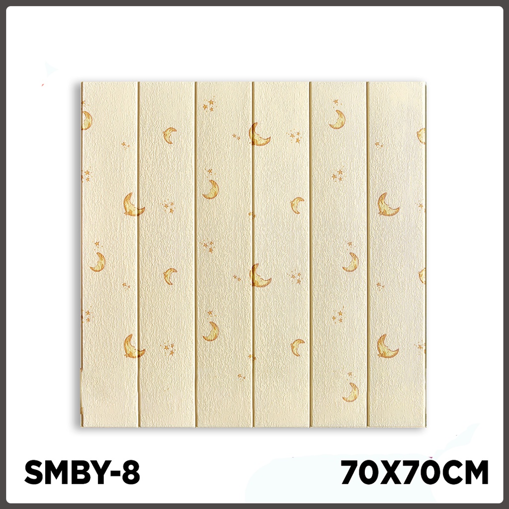 Wallpaper dinding 3d motif kayu wood foam Dekorasi Kamar murah 70x70cm-KAYU 3mm SMBY-8