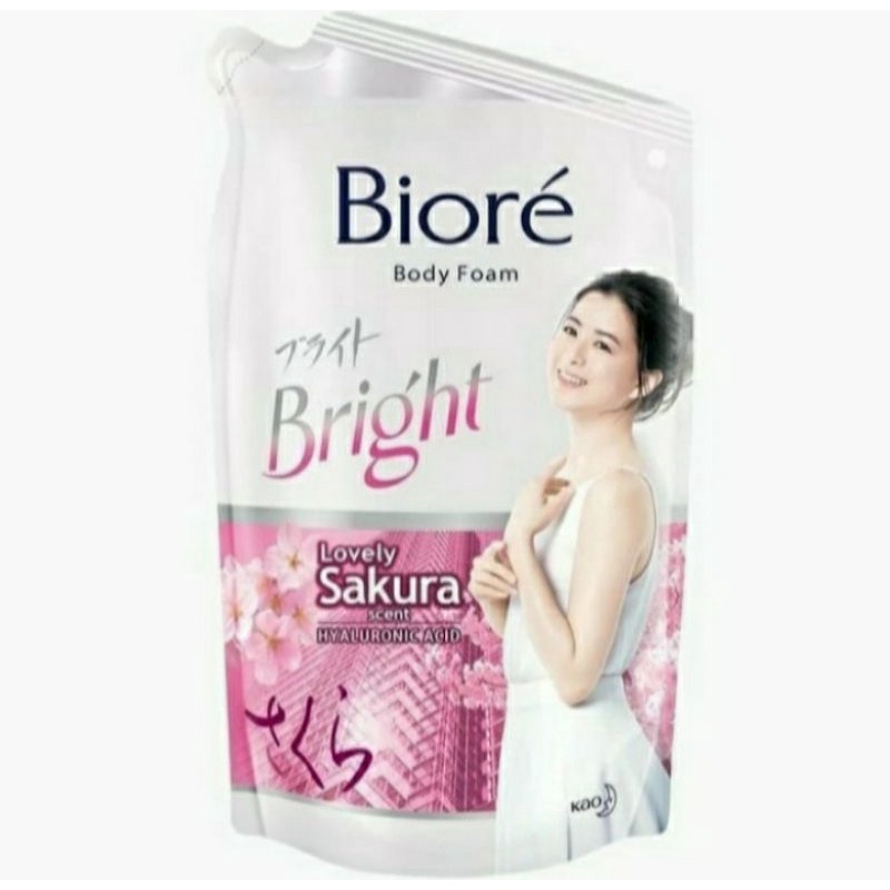 biore body foam bright lovely sakura refill 400ml