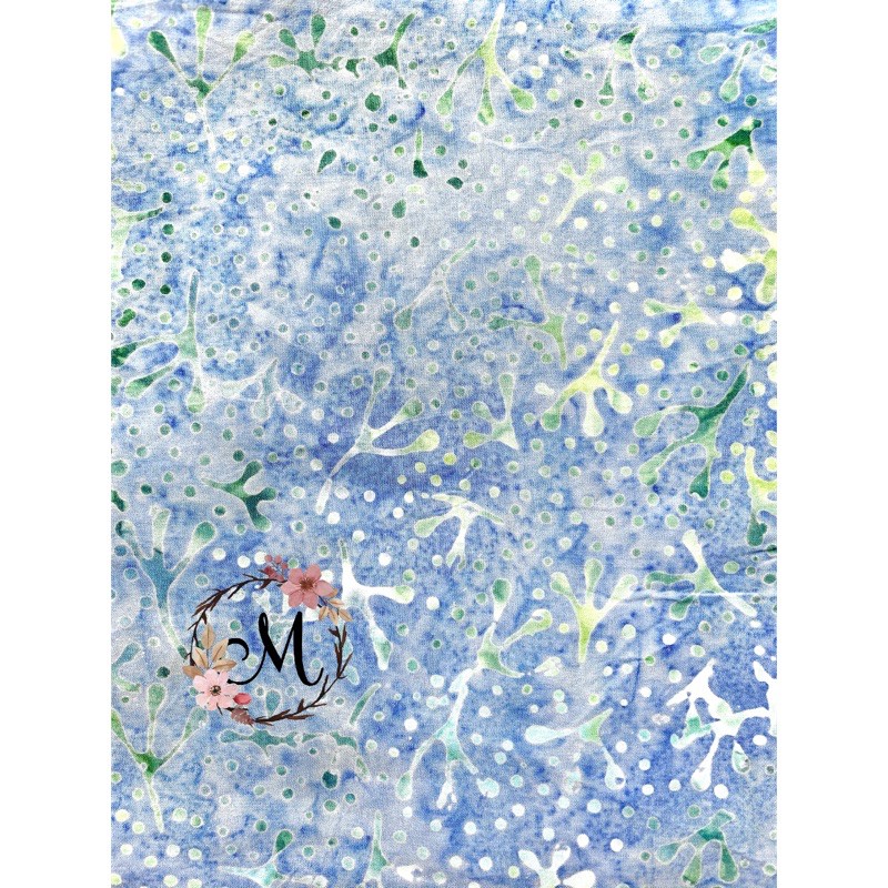 Perca kain katun batik bali - batik smoke - biru