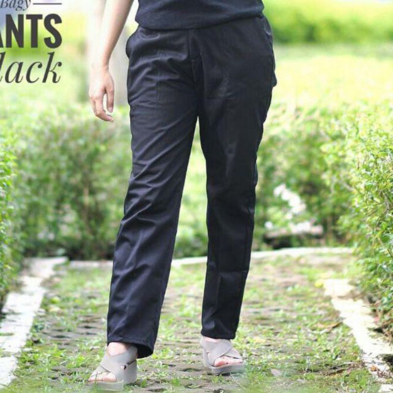 PROMO !!! BAGGY PANTS AMERICAN DRILL / CELANA PANJANG WANITA BAHAN