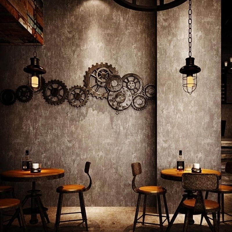 wallpaper sticker dinding murah kode 2073 motif cat semen coklat