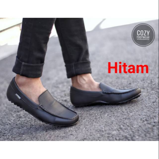 Promoo !!!! Sepatu slip on pria cozy casual slop formal kerja kantor kulit asli santai kuliah