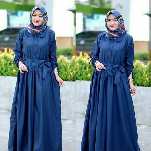 Baju Original ZH SALSA Maxi Dress Muslim Modern Panjang Hijab Fashion Perempuan Casual Gamis Trend