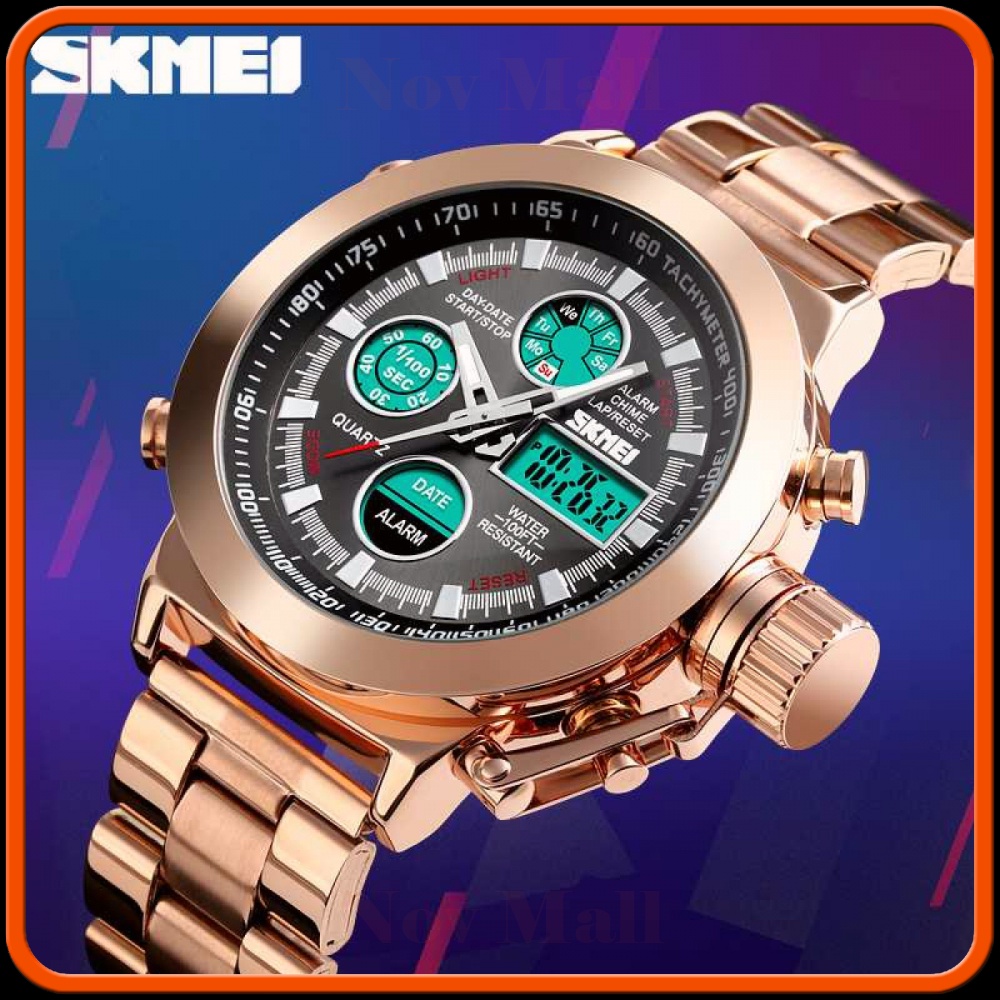 SKMEI Jam Tangan Analog Chrono Pria Stainless Steel Strap - 1515