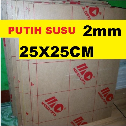 

Acrylic - Akrilik Putih Susu - Marga Cipta tebal 2mm ukuran 25x25cm
