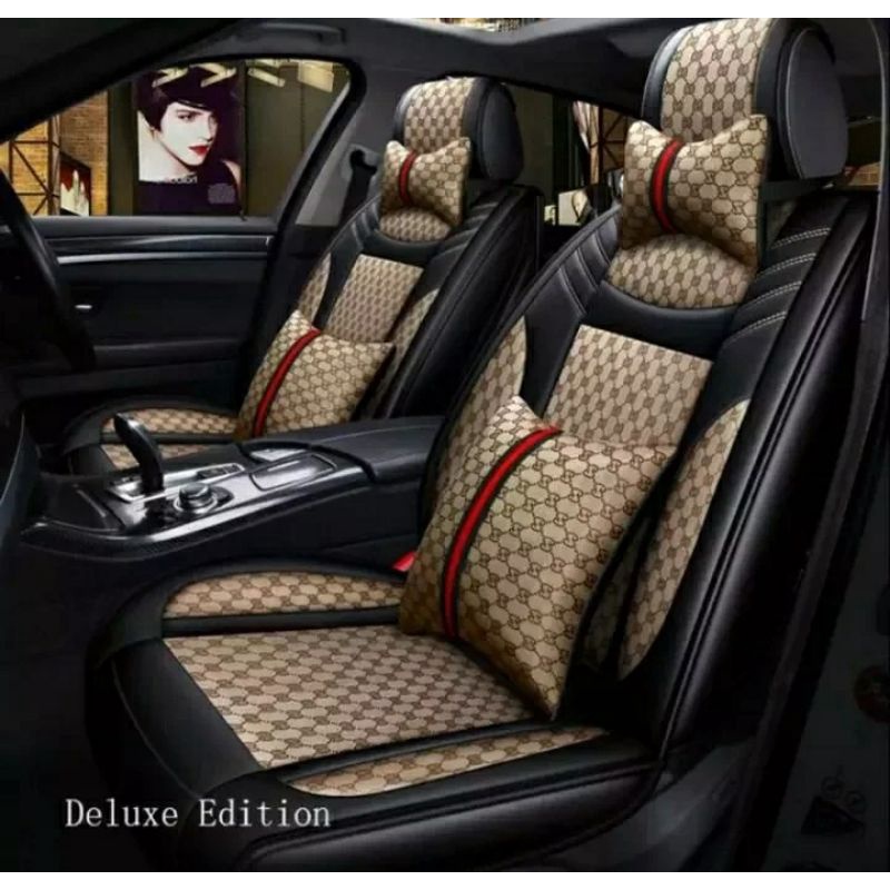 sarung jok mobil rush dan terios new 2021 mewah bahan gucci kombinasi kulitsintetis di lapisi full b