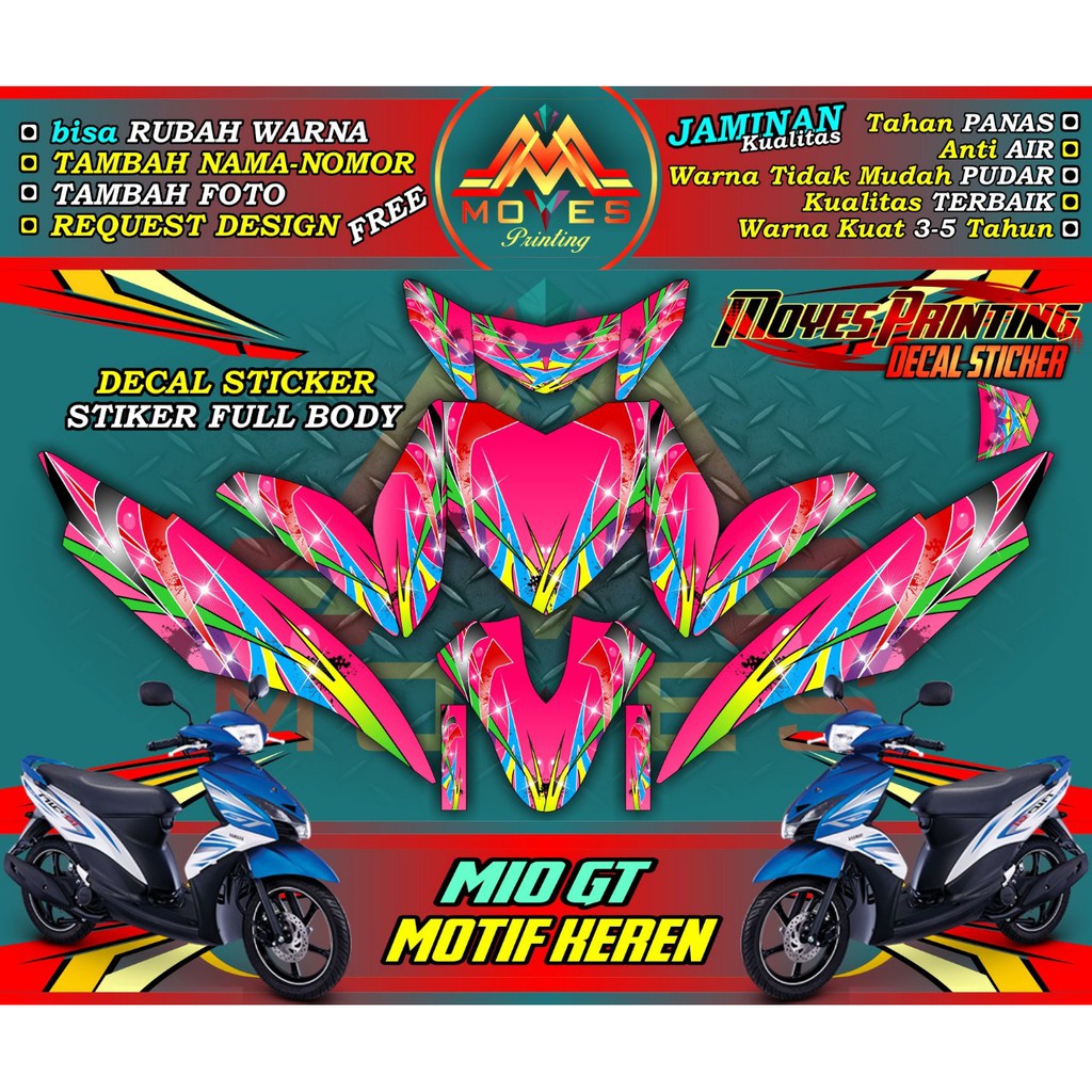 decal stiker mio gt full body stiker mio gt full body variasi pink01