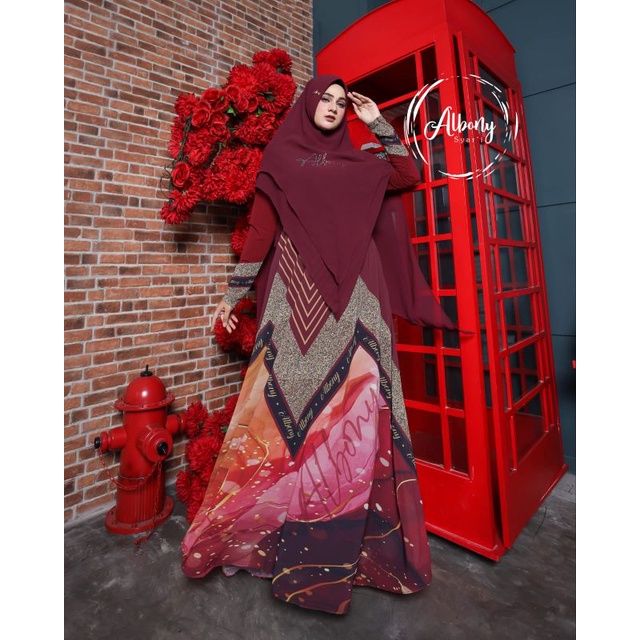 Zahira Series By Albony / Gamis Syar'i Muslimah Jumbo / Gamis Pesta Syari / Gamis Cantik