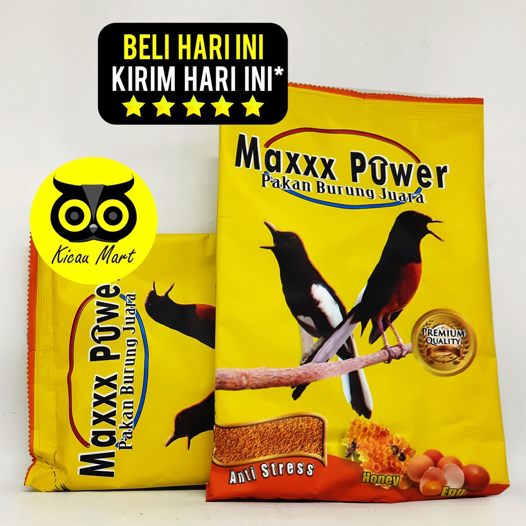 PAKAN MAKANAN HARIAN BURUNG MURAI KACER JALAK VOER ANTI STRESS MAXXX POWER KEMASAN PLASTIK PKNBRMP2