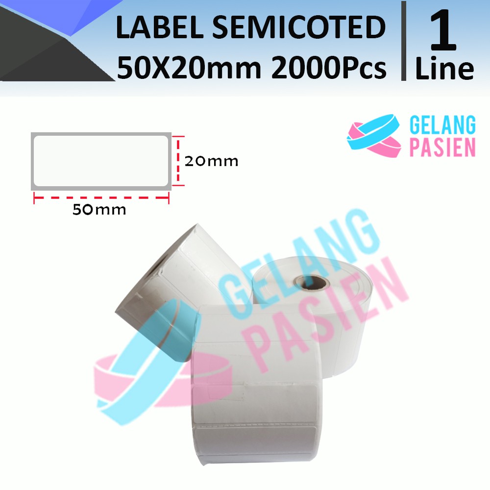 

Label Barcode Semicoated ukuran 50x20 mm 2000pcs / Roll