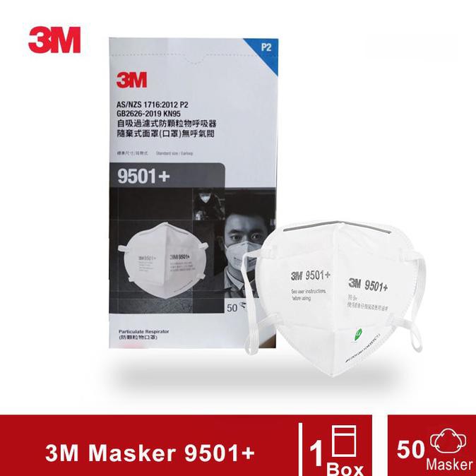 3M 9501+ Masker KN95 Particulate Respirator P95 - 1 Box ( 50 Masker )