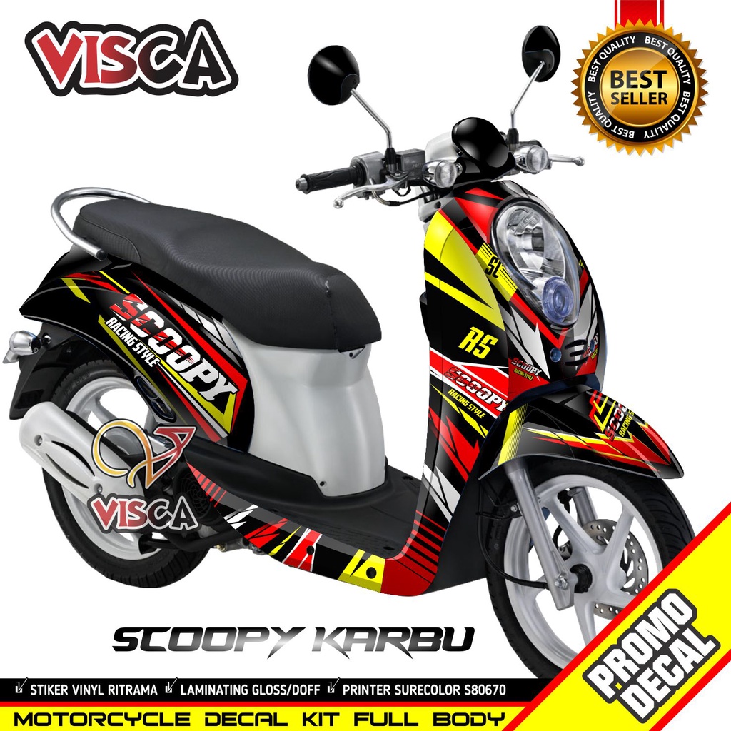 Decal Scoopy Karbu Full Body Stiker Scoopy Karbu Lama Striping Scoopy Karbu Lama Road Race
